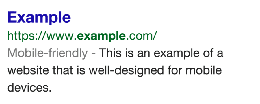 google mobile friendly example